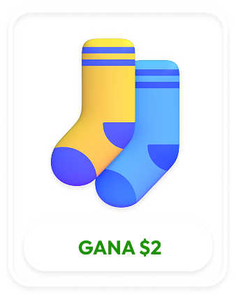 Medias, gana 2 dólares