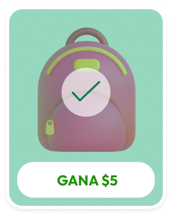 Mochila, gana 5 dólares