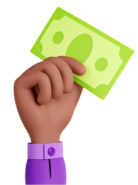 Mano sosteniendo un billete de dinero